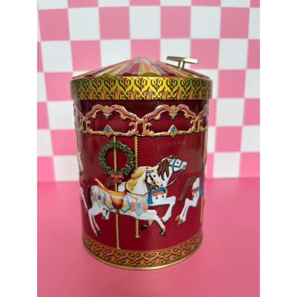 Music box carousel tin